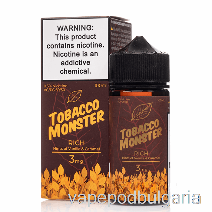 Vape 10000 Дръпки Rich - Tobacco Monster - 100ml 6mg